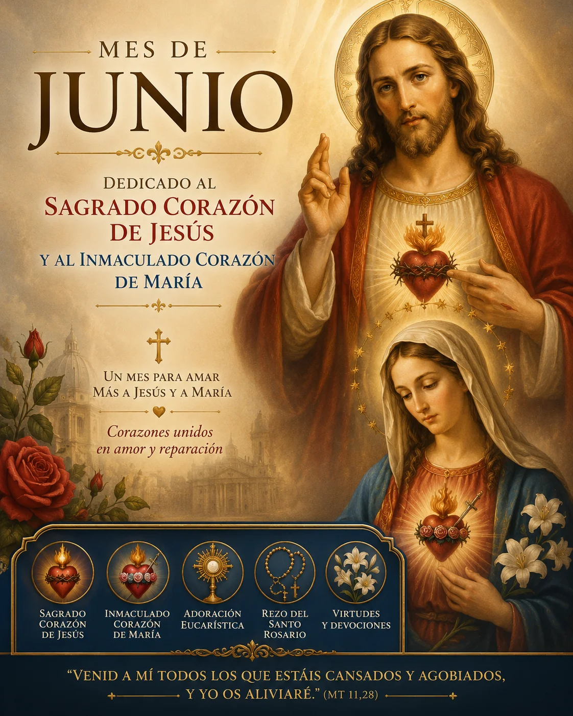 Mes de Junio · Sagrado Corazón de Jesús e Inmaculado Corazón de María